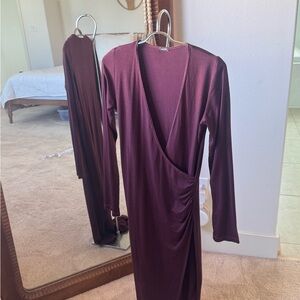 Monrow Deep Purple Long Sleeve Dress xs/sm
